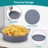 Szilikon Airfryer sütőkosár 2 darabos  – összecsukható, hőálló, szürke