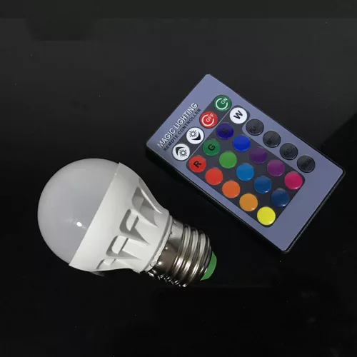 RGB led villanykörte távirányítóval