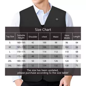 Amaz Lux fekete unisex fűthető mellény EU/4XL