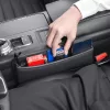 Autós ülésrés kitöltő és tárolódoboz – fekete színű PU bőr