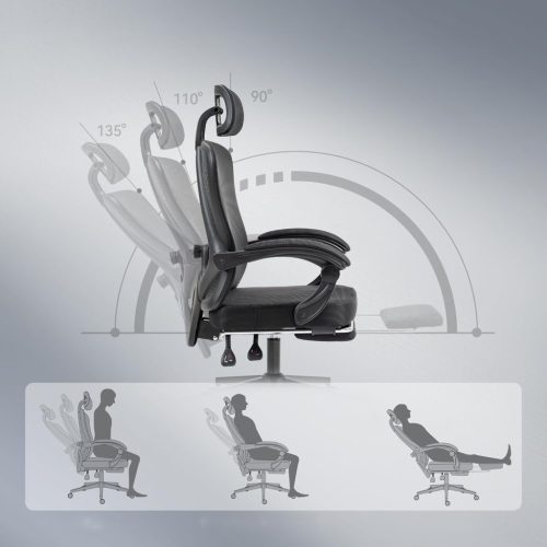 ‎Dowinx Ergonomikus irodai vezetői szék fejtámlával, deréktámasszal és kihúzható lábtartóval