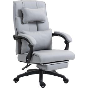   Dowinx Vezetői szék, szürke - Lábtartóval, állítható derék- és fejtámasszal