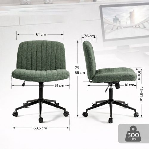 Dowinx széles ülőfelületű állítható forgószék, sötét zöld