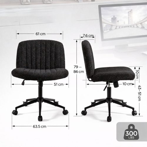 Dowinx széles ülőfelületű állítható forgószék, fekete