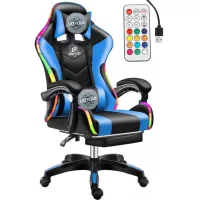 Likeregal 920 Lábtartós masszázs gamer szék LED-világítással
