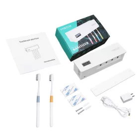   MECO Eleverde fogkefe sterilizáló UV Touch White 4 fogkefehely