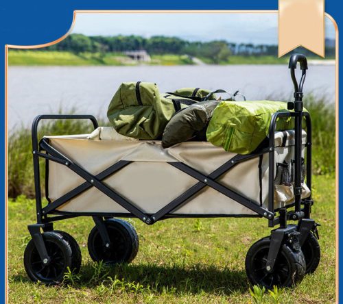 Összecsukható kézikocsi bézs,5 colos kerékkel