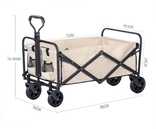 Összecsukható kézikocsi bézs,5 colos kerékkel