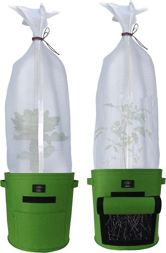 Laxllent Textil virágcserép 2 nagy zöld + növényvédő háló