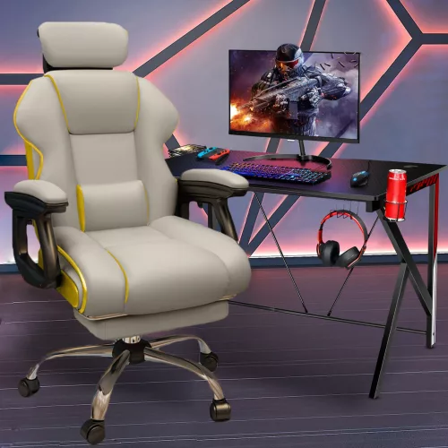 GamerElegance lábtartós szék szürke