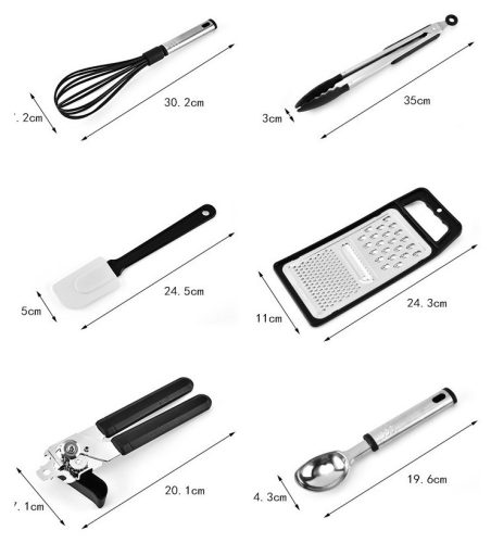 38 darabos rozsdamentes acél konyhai eszközök, kiegészítők