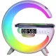 Multimédiás bluetooth hangszoró, vezeték nélküli töltőpad, ébreszőóra, RGB LED LÁMPA