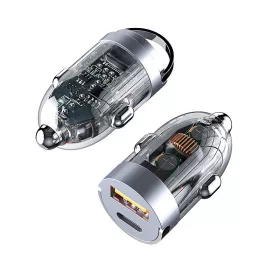   120 W autós töltő szett,  kétportos autós töltőadapter + töltőkábel