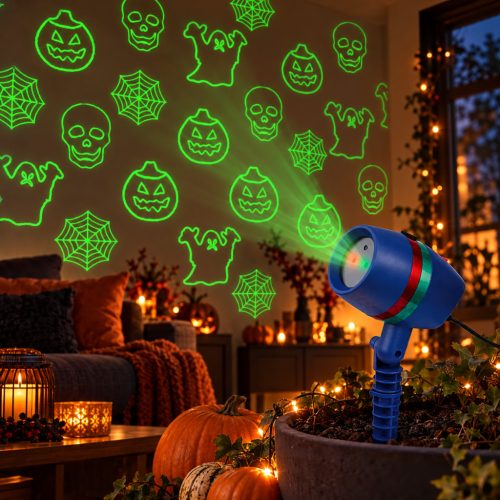 Halloween fényjáték projektor 4 mintával – kültéri dekoráció