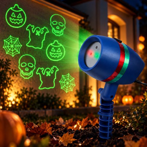 Halloween fényjáték projektor 4 mintával – kültéri dekoráció