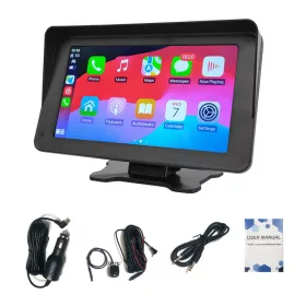   7" autós kijelző carplay+ Androidautó, tolatókamerával