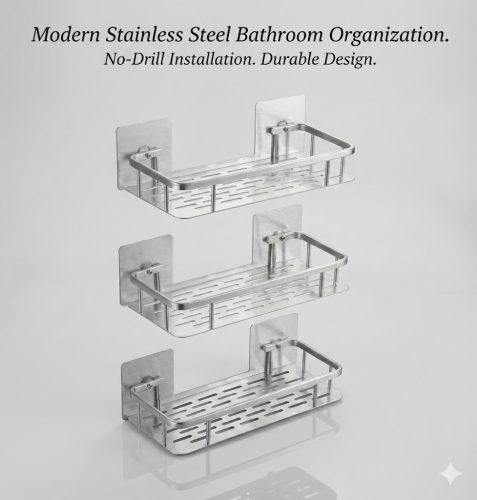 3 szintes alumínium fürdőszobai sarokpolc