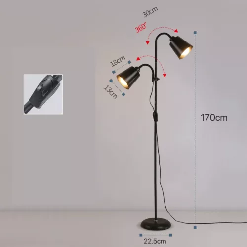 Dupla fejes modern állólámpa 170 cm