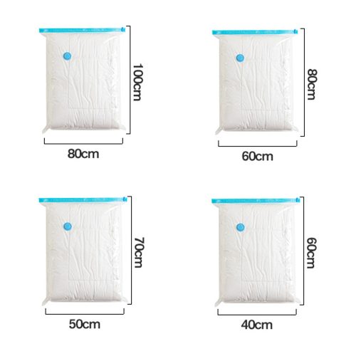 Vákuumos Ruhatároló Zsák Szett pumpával – 12 darabos, 4 különböző méretben