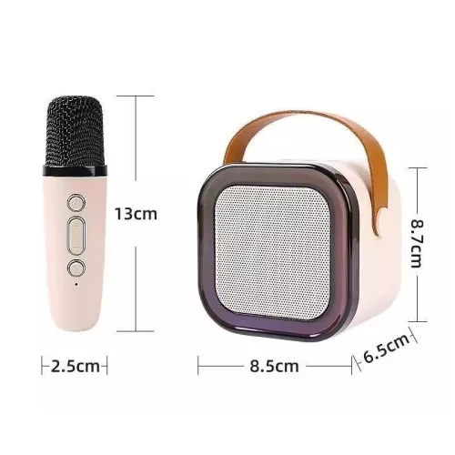 Hordozható RGB Bluetooth karaoke hangszóró 2 vezeték nélküli mikrofonnal