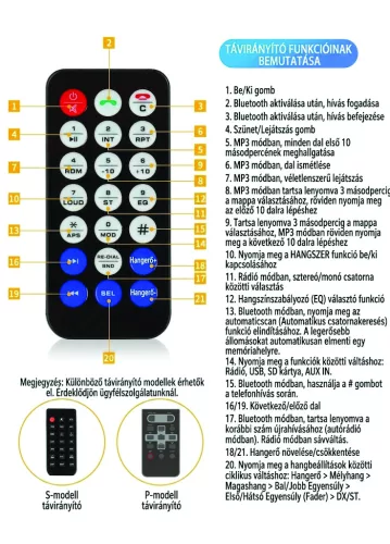 Aokatoo Catana 1807BT Bluetooth-os autórádió MP3 lejátszó APP vezérléssel, USB/TF/AUX bemenettel és távirányítóval