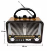 Retro stílusú Bluetooth hangszórós rádió LED világítással és zseblámpával