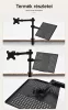 Kétkaros asztali monitor- és laptopállvány 10–32 colos kijelzőkhöz, csíptetős rögzítéssel