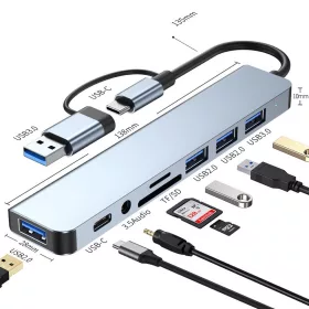 USB Type-C 8in1 univerzális elosztó HUB