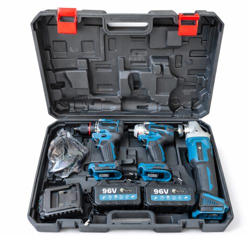 Rextool 3 részes akkumulátoros szerszámkészlet 2×96V akkumulátorral