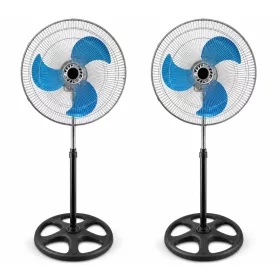   2 darabos, 18 colos állóventilátor szett – 3 fémlapáttal, 3 sebességfokozattal, 100-128 cm között állítható