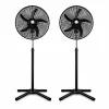 2 darabos, 18 colos állóventilátor szett – 5 lapáttal, 3 sebességfokozattal, 104-132 cm között állítható, fekete
