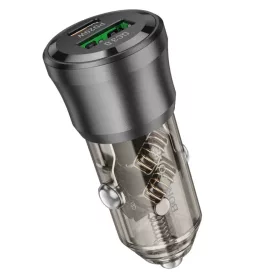   Borofone BZ25 Journey 38 W USB-A/USB-C autós töltő + 1 m USB-C–USB-C kábel, fekete