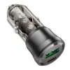 Borofone BZ25 Journey 38 W USB-A/USB-C autós töltő + 1 m USB-C–USB-C kábel, fekete