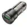 Borofone BZ25 Journey 38 W USB-A/USB-C autós töltő + 1 m USB-C–USB-C kábel, fekete