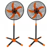 2 darabos, 18 colos állóventilátor szett – 5 lapáttal, 3 sebességfokozattal, 104-132 cm között állítható, narancs
