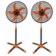 2 darabos, 18 colos állóventilátor szett – 5 lapáttal, 3 sebességfokozattal, 104-132 cm között állítható, narancs