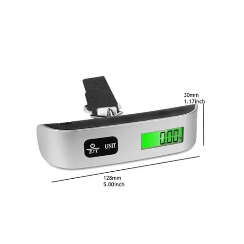 Digitális bőröndmérleg LCD-kijelzővel, 50 kg, ezüst-fekete