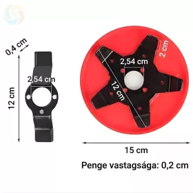   Kapáló és gyomirtó fej fűkaszához, védőperemmel, 15 cm