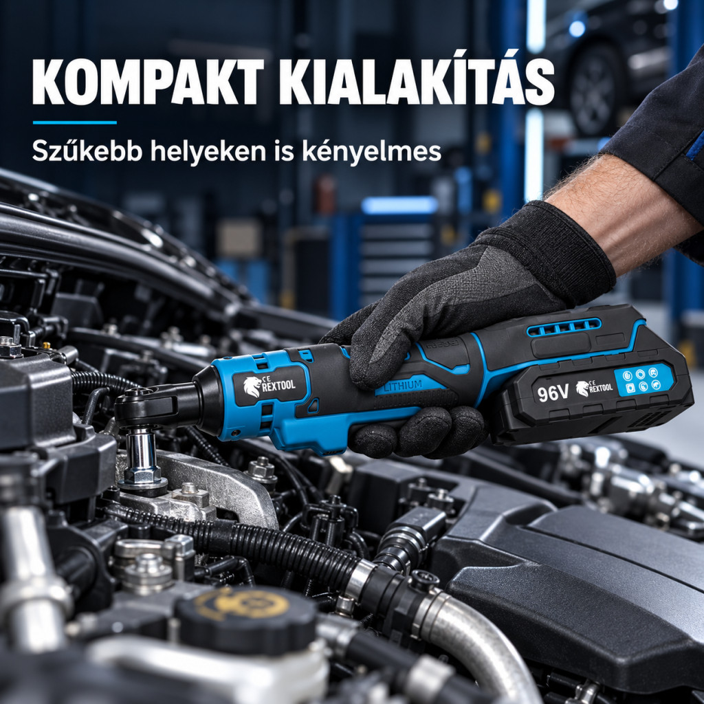 REXTOOL akkumulátoros racsnis csavarbehajtó használat közben